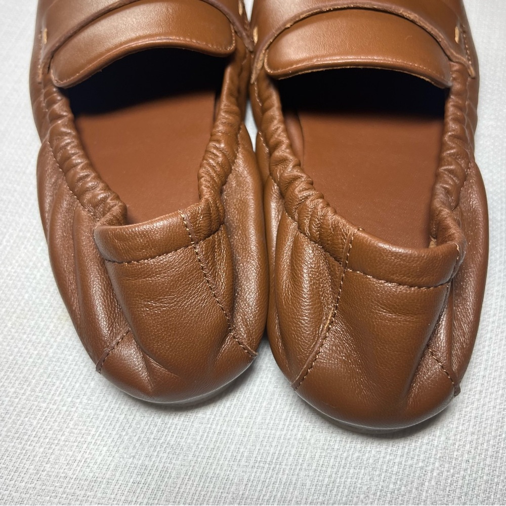 Quince Italian Leather Soft Loafer Ballet Flats Shoes Cognac Brown Prep Womens 7 - Picture 8 of 11